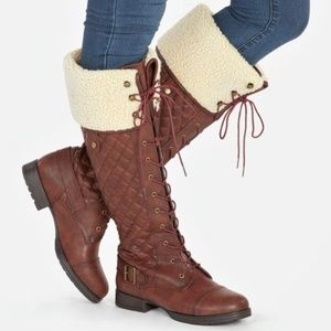 JustFab Davinah Knee-High Boots, Size 8.5 WIDE